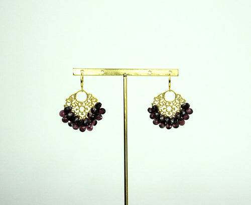 Garnet | Filigree Earrings | PK Collecti