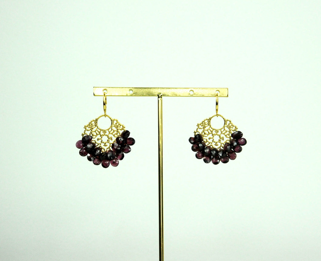 Garnet | Filigree Earrings | PK Collecti